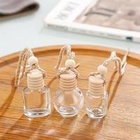 Diffuseur d'arômes pour voiture, emballage transparent, flacons de parfum vides en verre de 5 ml, 8 ml, 10 ml, bouchon à vis en bois estampé à chaud, rafraîchisseur d'air KeRuiJia