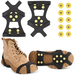 靴子鞋的冰防滑钉、防滑橡胶雪防滑钉、登山靴和鞋的长钉冰爪