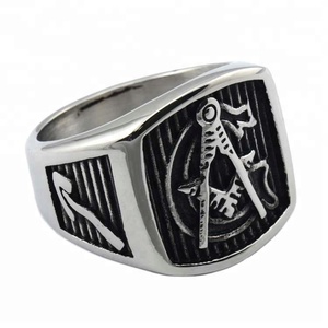 Europa y América, nuevo diseño <span class=keywords><strong>de</strong></span> moda <span class=keywords><strong>de</strong></span> acero inoxidable joyería Punk <span class=keywords><strong>Maestro</strong></span> masón sello masónico anillos <span class=keywords><strong>de</strong></span> dedo - Product Image 6