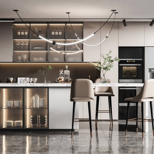 Cuisine complète de haute qualité en panneaux de particules italiens en forme de I, moderne, sur mesure, en kit - Product Image 3