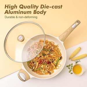 Geling giá tốt nhất không độc hại khỏe mạnh không dính trắng gốm Cookware sets nhà máy bán buôn cảm ứng chậu và chiên chảo - Product Image 6