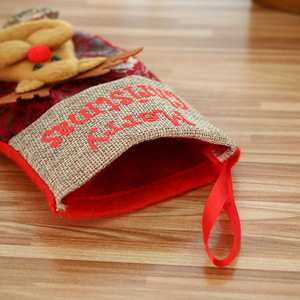 <span class=keywords><strong>Chaussette</strong></span> <span class=keywords><strong>de</strong></span> Noël TC, sac cadeau pour bonbons et chocolats, <span class=keywords><strong>chaussette</strong></span> rouge en velours brodé, décoration en <span class=keywords><strong>crochet</strong></span> tricotée <span class=keywords><strong>de</strong></span> style dessin animé - Product Image 3