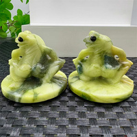 Vente en gros de sculptures d'animaux en jade Xiuyan naturel, grenouilles dansantes en cristal pour la décoration de la maison