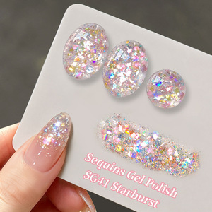 Gel UV à paillettes effet diamant écrasé pour ongles, populaire, super scintillant, polyvalent, à retirer par trempage, pour nail art, vente en gros - Product Image 3