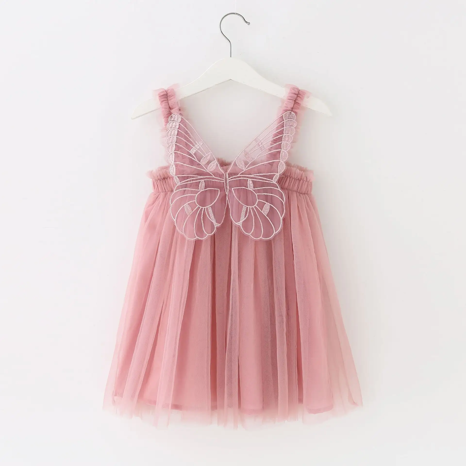 Manufacturer Wholesale Tutu Dress Kids Dresses For Girls Children Butterfly Tulle Sleeveless Princess Dress