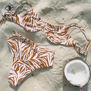 2024 New Design Swimwear Womens Swimsuits Breathable <b>Printed</b> Textured Fabric Custom Bikinis Wholesale Swimwear - Product Image 3