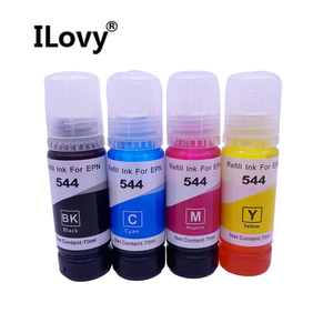 Bouteille de 70ml 544 Recharge d'encre à base de colorant Compatible pour <span class=keywords><strong>Epson</strong></span> L3210 L3110 L3150 <span class=keywords><strong>L3250</strong></span> L4150 L4160 L6161 L6171 L6191 <span class=keywords><strong>Imprimante</strong></span> 544 Encre - Product Image 1