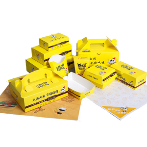 wholesale custom paper box for fry chicken hamburger chips fast food take away paper box food paper container packaging
