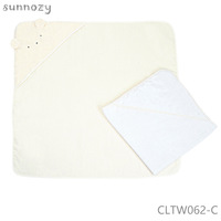 Factory Wholesale New Design Baby Square 76*76cm Eco-friendly Soft Absorbent Comfortable Hooded Solid Color Cotton Bath Towel