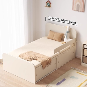 Cama para niños estilo crema, cama para dormitorio <span class=keywords><strong>de</strong></span> niñas, cama individual, cama <span class=keywords><strong>de</strong></span> barandilla para adolescentes, cama <span class=keywords><strong>de</strong></span> media altura, cama <span class=keywords><strong>de</strong></span> tamaño pequeño - Product Image 6