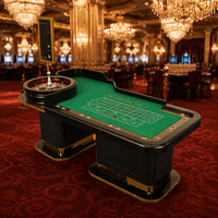 Table de Roulette de Casino de Luxe Marque BBY, Tapis Personnalisé, Table de Jeu en Bois, Porte-Gobelets Métalliques pour Salle de Jeu