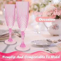 Flûtes à champagne réutilisables en plastique sans BPA de 8 oz, motif diamant, gobelet à vin pour événements de mariage, restauration, boîte personnalisée disponible