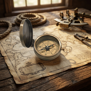 Brass <b>Compass</b> With Pointer Dial Hanging Ring For Hiking Outdoor Activities Style Portable Navigation Tool - Product Image 3
