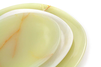 Assiettes en onyx, plateau de service, vente en gros, assiettes en marbre, assiettes de service, ensemble de vaisselle, Onyx vert solide, marbre Ming sculpté à la main