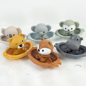 Ensemble <span class=keywords><strong>de</strong></span> jouets <span class=keywords><strong>de</strong></span> bain interactifs pour bébé, bateaux flottants empilables et marionnettes à doigts <span class=keywords><strong>en</strong></span> forme d'animaux, jouets aquatiques éducatifs amusants pour le bain - Product Image 3