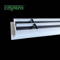 Diffuseur linéaire à fentes en aluminium de type griffe, réglable, pour plafond CVC, pour l'admission d'air de climatisation centrale, pré-encastré