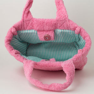 Serviette éponge avec logo de taille personnalisée pour femmes petit sac fourre-tout spacieux en <span class=keywords><strong>tissu</strong></span> éponge pour femmes avec <span class=keywords><strong>motif</strong></span> de broderie - Product Image 5