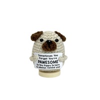 Peluche en crochet positive pour chien, cadeau fait main, chiot en crochet, vous êtes adorable, cadeau pour les amoureux des chiens, animaux en crochet positifs, décoration de la maison