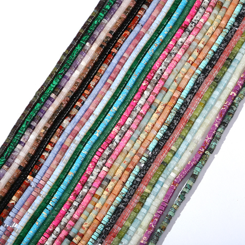 Hot Sale Amethyst Agate Natural Stone Flat Beads Spacer 2*4mm Gemstone Loose Beads Wholesale DIY Jewelry Accessories