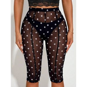 FOXA Leggings courts en maille léopard Y2K pour femme, longueur 3/4, pantalon capri de club - Product Image 2