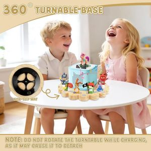 Wooden Round Magnetic Storage Rack Rotatable <b>Shelf</b> For Childrens Toys <b>Desktop</b> Display Stand - Product Image 2