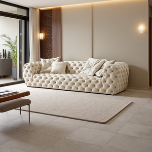 أريكة إيطالية بثلاثة مقاعد بتصميم عصري، مصنوعة من القماش المزخرف، مناسبة للفلل والفنادق الصغيرة والمتوسطة الحجم - Product Image 1