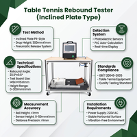 Instrumento Digital de Medición de Altura de Rebote Tipo Pendiente para Pruebas de Caída de Pelotas de Ping Pong con Control PLC, Equipo Deportivo