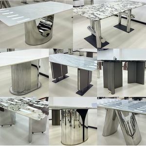 Stainless Steel Mirror Finish Dining Table Legs 1.5mm Thick Heavy Duty Contemporary Design For Home Use - Product Image 4