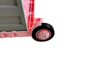Vente en gros de caddie pliante en plastique Chariot utilitaire pliable à 4 roues Chariot à roulettes portable à 4 roues Coffre de supermarché 50L - Product Image 6
