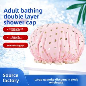 Gorro de Ducha de Doble Capa para Mujer, Diseño Impermeable y Engrosado - Product Image 2