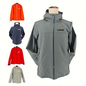 Design Outdoor Softshell <b>Jacket</b> Polyester Custom Low Price Design Stand Collar Winter Breathable Casual Outdoor Men's Wear - Product Image 3