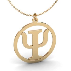 Collana con nome personalizzato in acciaio inossidabile 316l alla moda con simbolo Psi collana con lettera greca Psi collana con gioielli Sorority donna uomo - Product Image 1