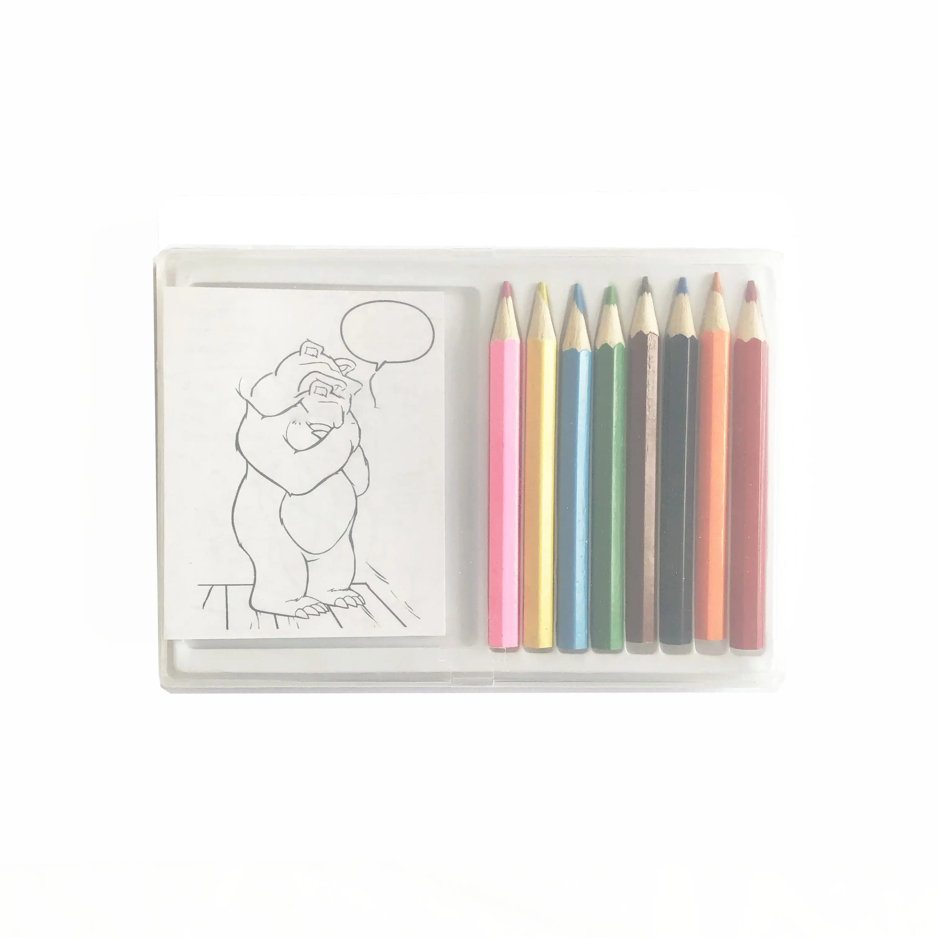 Oem Fabriek Duidelijk Doos 3.5 Inch 8Pcs Mini Colouring Potloden Met Kleine Tekening Potloden Voor Kinderen