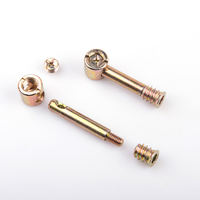 4 en 1 alliage de zinc mini fix cam ferrures de meubles boulon de connexion galvanisé
