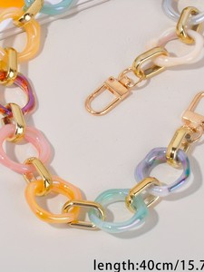 À la mode multicolore irisé acrylique chaîne ton or liens Durable polyvalent accessoire ceinture sac sac à main décoration élégant - Product Image 4