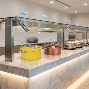 Forniture per <span class=keywords><strong>Ristoranti</strong></span>: Scaldavivande Mini da Banco in Acciaio Inox Colorato da <span class=keywords><strong>4</strong></span> Qt, Riscaldatore per Buffet a Induzione, Forniture per Hotel - Product Image 3