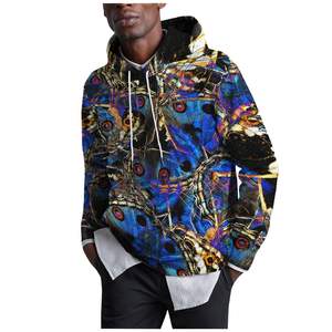 Custom Designed <b>Men's</b> Plus Size Tie Dye Pullover Graphic <b>Hoodie</b> Novelty Pocket Sweatshirt with Puff Print for Summer - Product Image 3