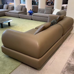 Meubles de luxe modernes de Foshan, canapé modulaire de haute qualité pour salon, nouveau design, ensemble de canapés confortables en cuir et tissu - Product Image 3