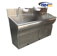 Évier médical Ginee en acier inoxydable à activation par capteur, lavabo sans contact pour les toilettes des hôpitaux