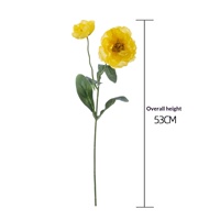 Buket Bunga Poppy Buatan Gaya INS dengan Daun Rosemary Buatan Tangan untuk Dekorasi Pernikahan, Natal, Rumah & Luar Ruangan