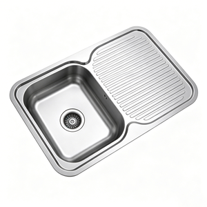 Lavello da incasso a vasca singola con bordo arrotondato, stretto e largo, con <span class=keywords><strong>scarico</strong></span> a striscia intera e piano d'appoggio personalizzato - Product Image 3