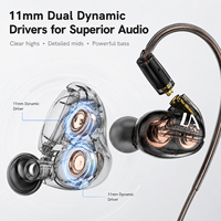 Auriculares Intrauditivos Profesionales con Cable de 3.5mm, Micrófono, Controlador Dinámico de 10mm, HiFi, para Música, Juegos, Transmisión en Vivo, Resistentes al Agua IPX-4