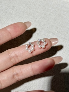Bijoux UM, bague étoile en argent 925, boucles d'oreilles en perles d'eau douce et zircon blanc, pour unisexe, cadeau d'anniversaire ou quotidien - Product Image 5