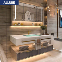 Allure 60Cm Lin Suspendu Menuiserie Menuiserie Placard Lowes Complet Moderne Personnalisé Double Évier Sous Lavabo Armoire Salle De Bains Vanité