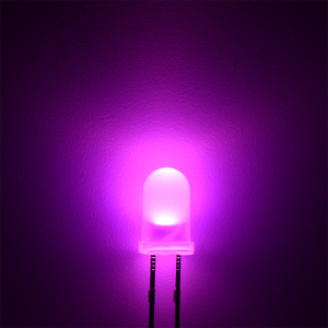 Dip LED Diode 5mm khuếch tán tròn màu hồng ánh sáng nhúng Diode tiêu thụ điện năng thấp cường độ ánh sáng cao cuộc sống lâu dài F5 đầu tròn màu hồng - Product Image 6