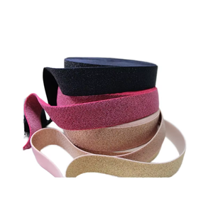 Dây đeo cổ tay thoáng khí vải Tùy chỉnh màu Nylon Polyester dệt lurex kim loại đàn hồi cho váy - Product Image 3