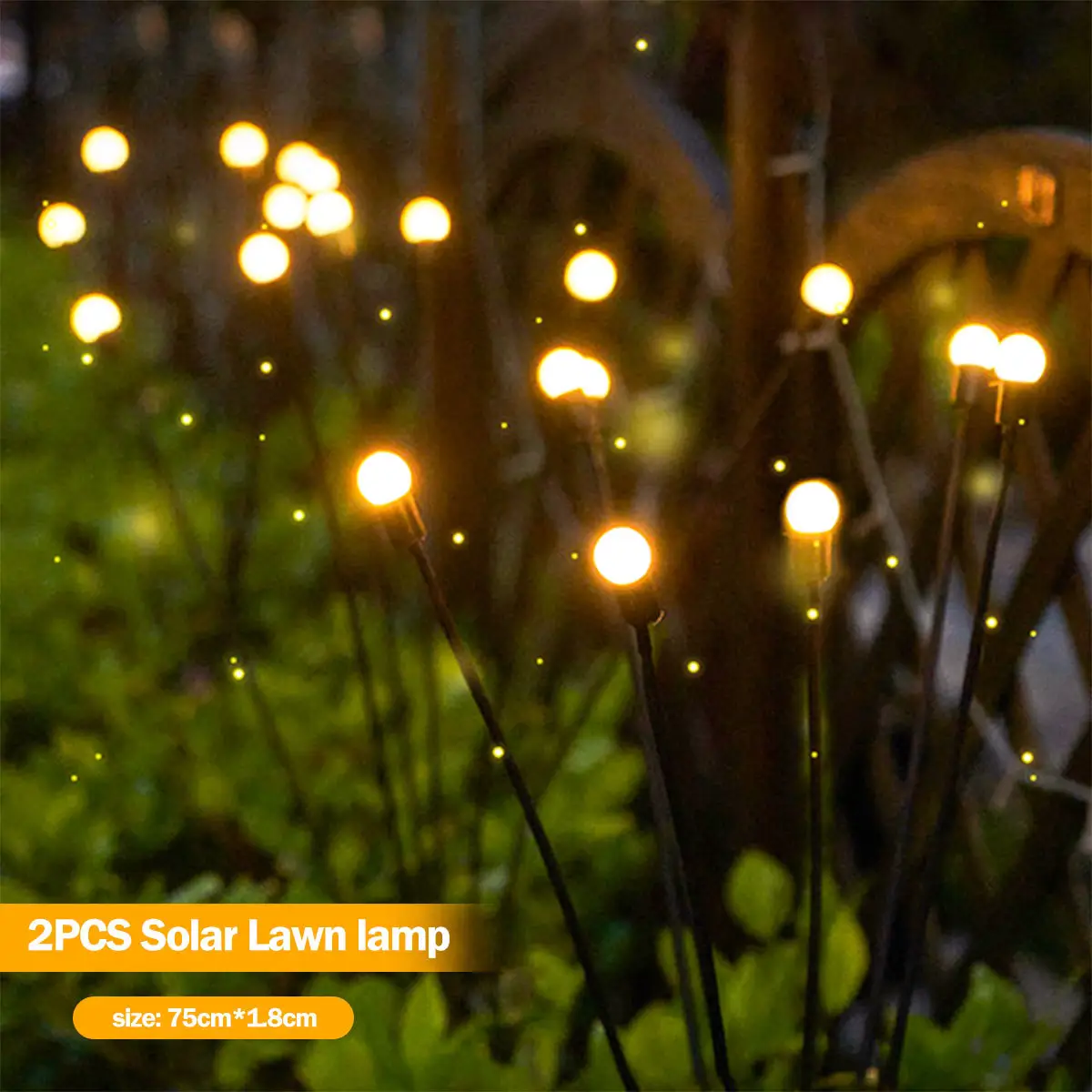 Outdoor Waterproof Garden Landscape Decorative 6led Color Changing Rgb Starburst Swaying Solar Powered Firefly Lights