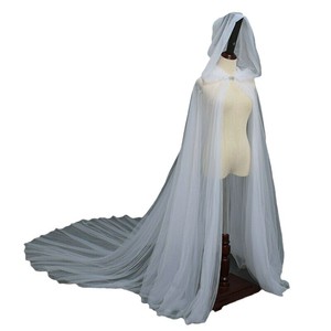 Mantello con Cappuccio in Tulle Stile Retrò per <span class=keywords><strong>Donna</strong></span>, Mantello da Vampiro o Sposa, Nero/Rosso/Bianco, per Feste di Halloween - Product Image 5