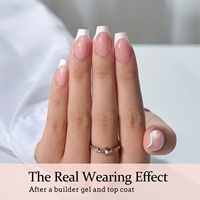 XCOATTIPS Faux Ongles Réutilisables en Gros Courts Forme Cercueil Ballerine Couverture Complète French Manucure Gel Souple X Coat Tip à Coller