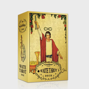 Jeu de tarot personnalisé <span class=keywords><strong>Oracle</strong></span> Goddess Cats en feuille d'or Anime Guidance Cartes à jouer avec logo imprimé pour le jeu Fortunetelling - Product Image 1